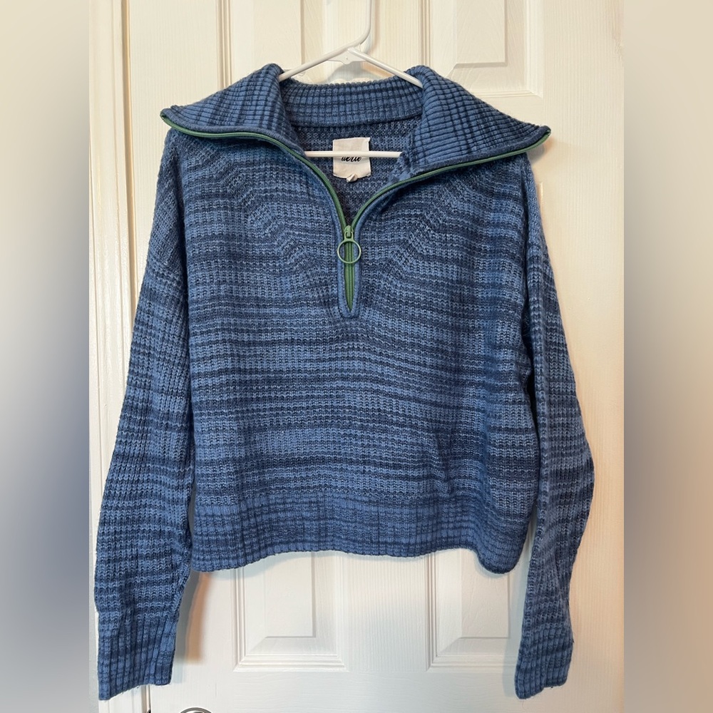 Aerie Blue and Green Cowl Neck Sweater